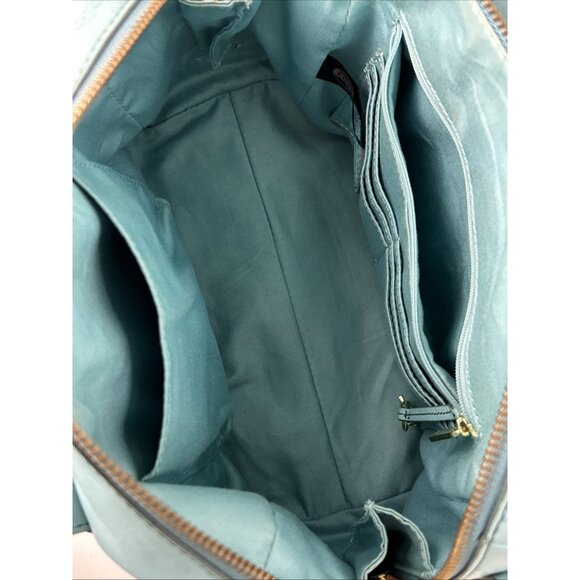 FOSSIL Sydney Leather Satchel Blue Hand Bag *missing Shoulder Strap* Cow Hide - Picture 7 of 10